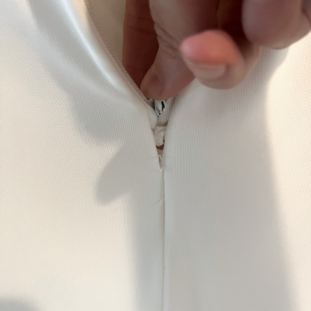 Strapless White Evening Gown with Front Slit - Picture 7 of 13